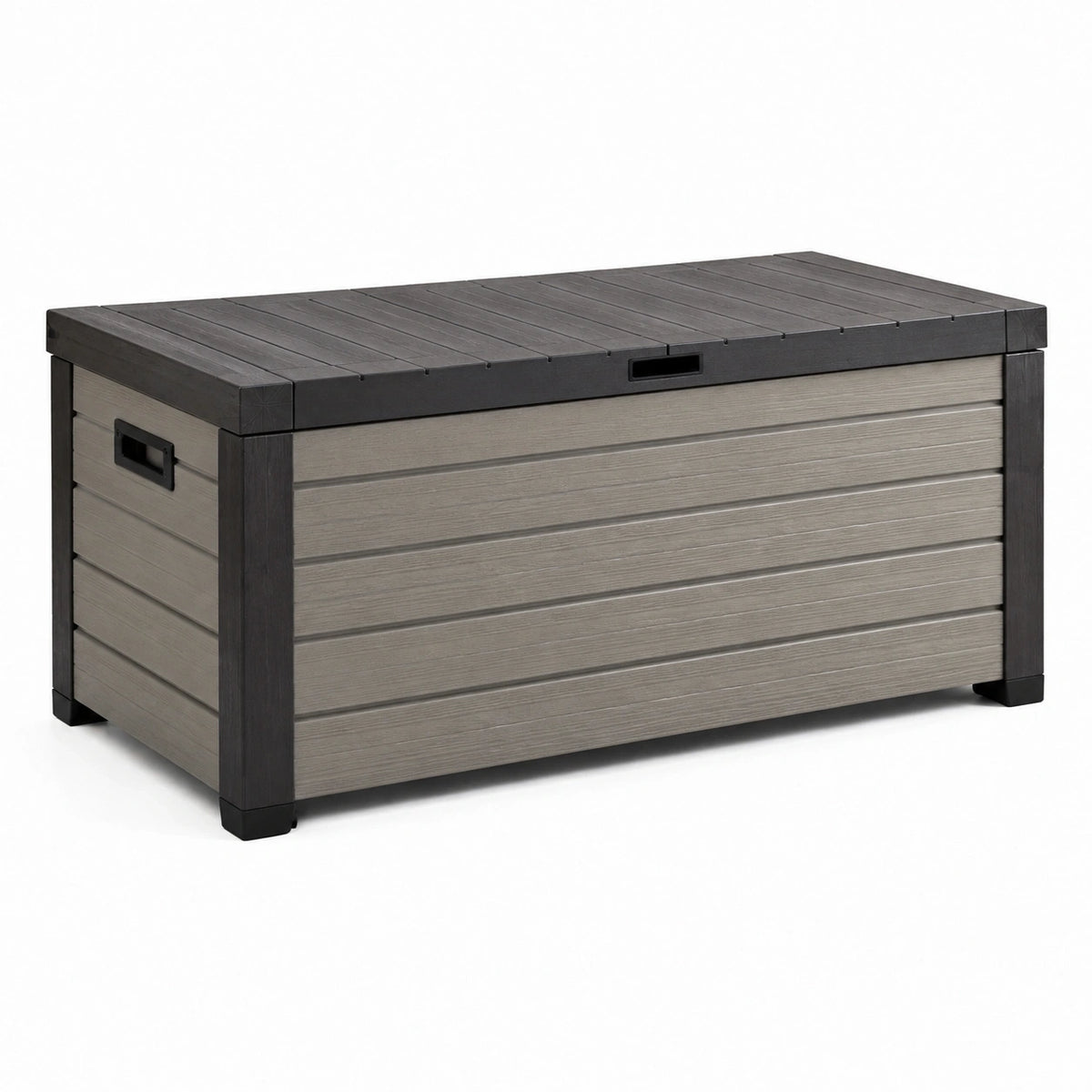 Coffre de rangement extérieur 120 x 60 x 65 cm en résine gris anthracite à couvercle