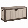 Coffre de rangement extérieur Kerlixon en résine taupe, 120 x 56 x 63 cm, avec couvercle verrouillable pour jardin